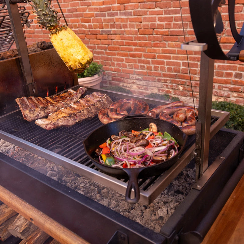 Backyard Discovery Argentine Santa Maria XL Wood Fire And Charcoal Steel Grill, Asado Clamp