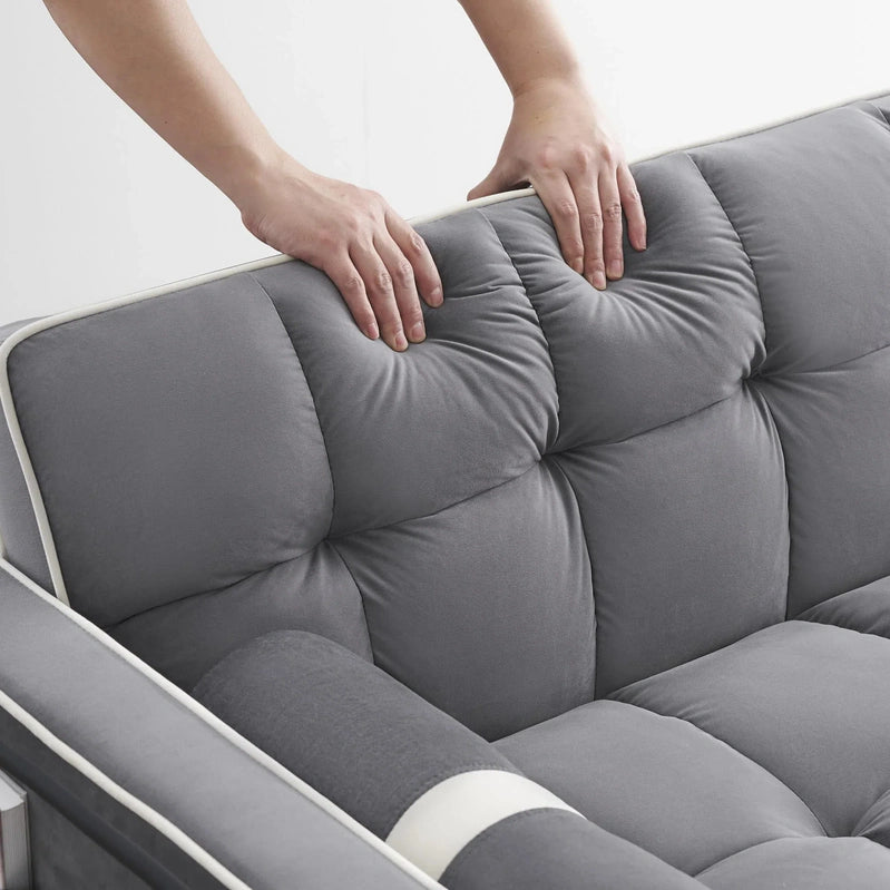 3-in-1 Sleeper Sofa Couch Bed For Living Room Apartment, Grey