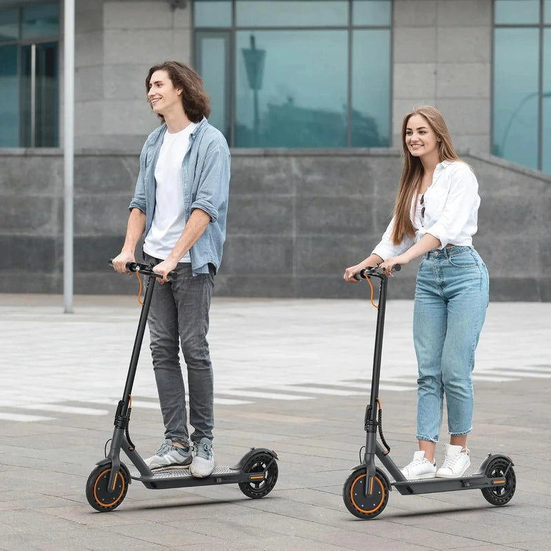 Electric Scooter, 350W/500W Powerful Motor, 8.5 In./10 In. Solid Rubber Tires, 19/22 Mph, 28/21/12 Mile Range, Dual Brakes