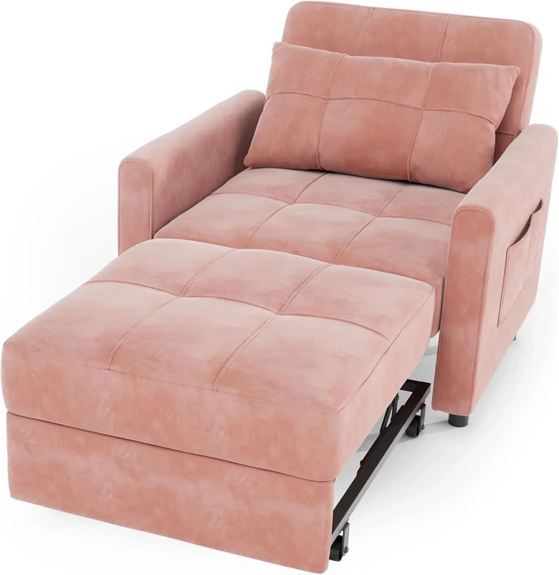 Sofa Bed Chair 3-in-1 Convertible Pullout Single Sleeper Chair Bed Spacious Multifunctional Sofa