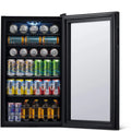 Beverage Refrigerator Cooler, 126 Cans Free Standing With Right Hinge Glass Door, Mini Fridge Beverage Organizer For Beer, Wine, Soda