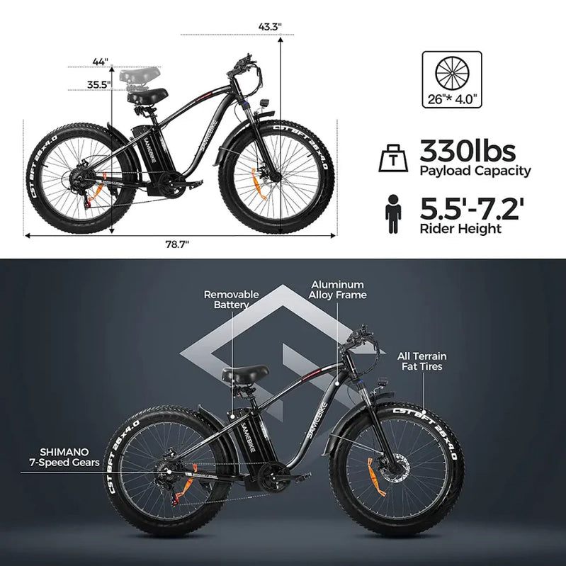 Outdoor Electric Bike With 48V/15Ah Lithium Battery