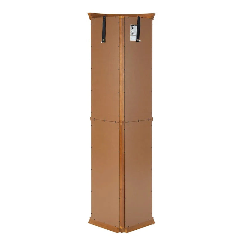 Corner Curio Cabinet With Lights, Adjustable Tempered Glass Shelves, Mirrored Back, Display Cabinet