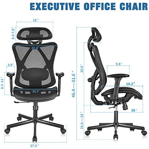 Sunnow Ergonomic Office Chair, Mesh Computer Desk Chair, High Back Executive Task Chair