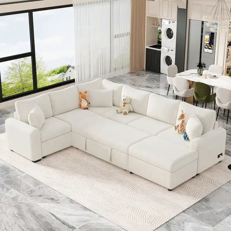 Sectional Sofa Pull-Out Sofa Bed Sleeper