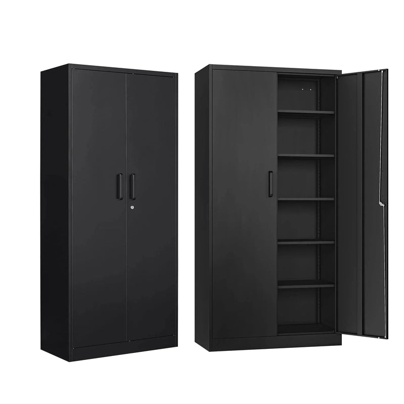 Sisesol 71 In. Metal Garage Storage Cabinet With 2 Doors