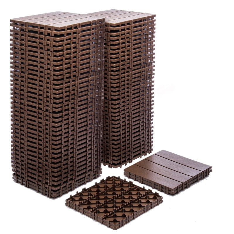 76-Pack Plastic Interlocking Deck Tiles, 68.80 Sq. Ft. Outdoor Plastic Flooring Super Durable And Waterproof All-Weather Indoor/Outdoor