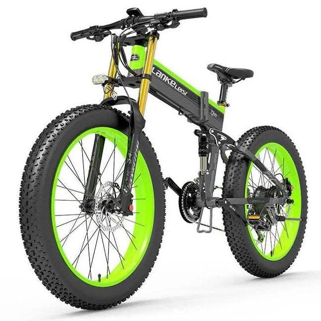 Lankeleisi XT750 Plus 1000W 26 In. Fatbike Dual Crown Fork Foldable E-Mountain Bike 17.5Ah