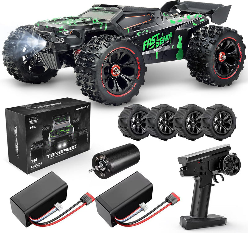Wiaorchi 1/16 Rtr Brushless Fast Rc Cars, 42mph With 2 Batteries