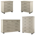 Farmhouse 4-Piece Bedroom Set, 2 Nightstand, 1 Chest And 1 Dresser