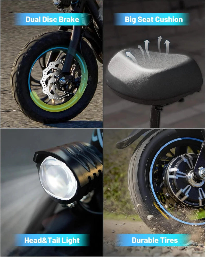 Electric Scooter For Adults With Large Center Basket