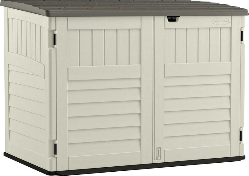 Suncast BMS4700 Resin Storage Shed, Off-White/Gray, 70.5W x 44.25D x 52H, Double Door, UV Resistant
