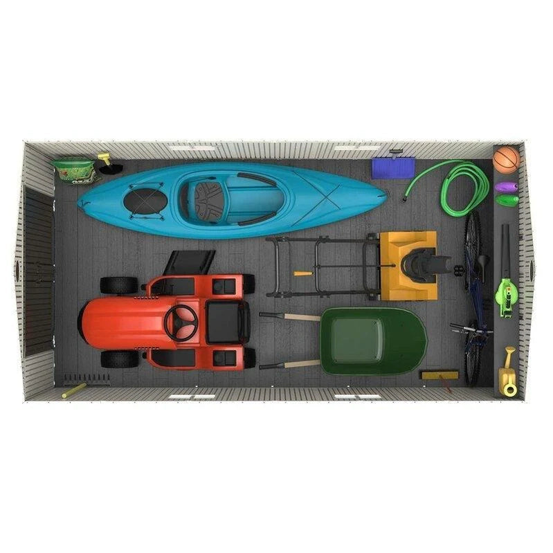 Side Entrance, 4.57 M W x 2.44 M D, Plastic Tool Shed