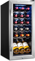 18 Bottle Compressor Wine Cooler Refrigerator w/Lock, Large Freestanding Wine Cellar For Red, White, Champagne Or Sparkling Wine