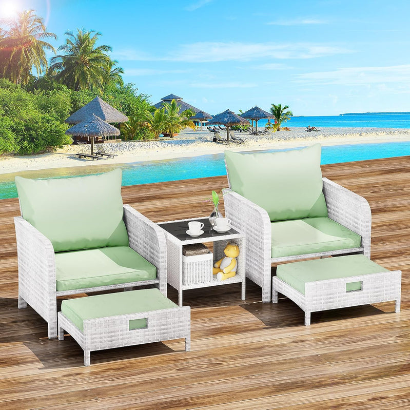 Leveleve Balcony Furniture 5 Piece Patio Conversation Set