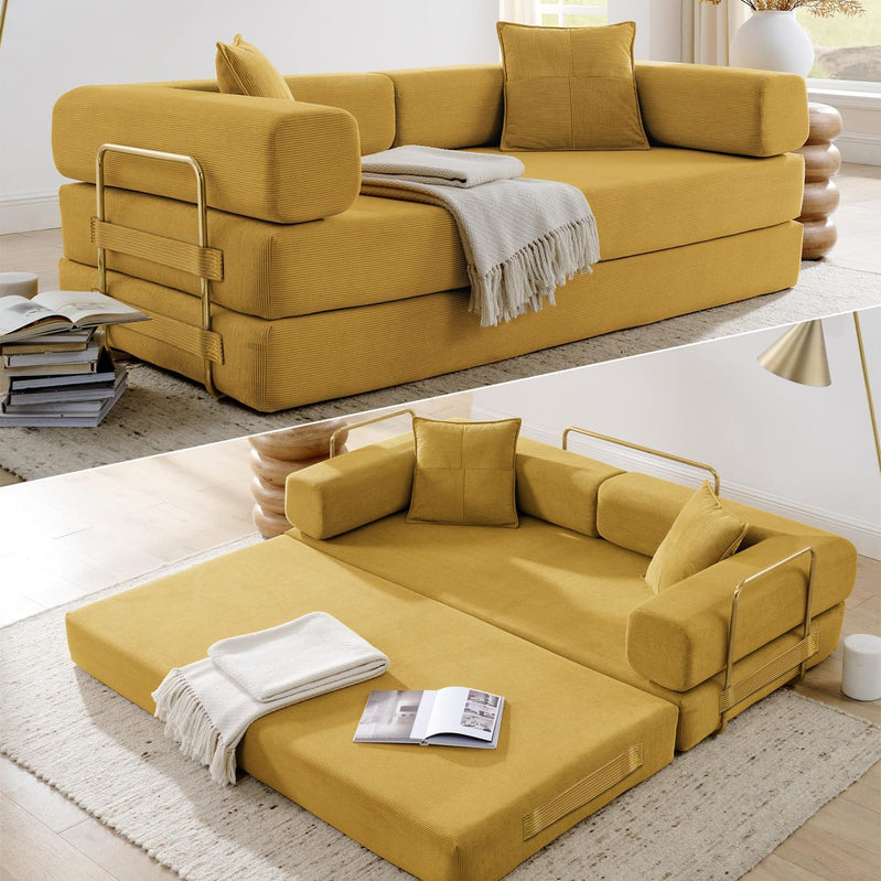 Hanxin 78 In. Convertible Sleeper Sofa Bed, Folding Floor Mattress Couch