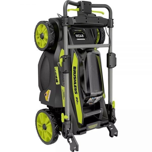 Ryobi 40V Brushless 20 In. Walk Behind Self-Propelled Mower/String Trimmer/Leaf Blower With 2 Batteries And 2 Chargers