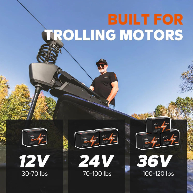 LiTime 12V 100Ah Tm LiFePO4 Lithium Battery Built In 100A BMS