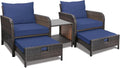 Leveleve Balcony Furniture 5 Piece Patio Conversation Set
