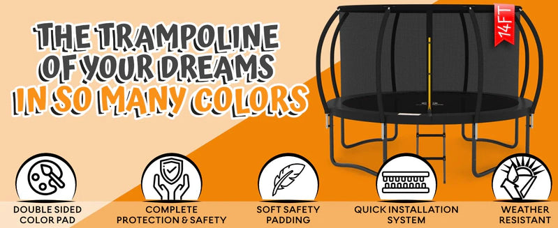 Jumpzylla 8 Ft. Trampoline Outdoor With Enclosure For Kids
