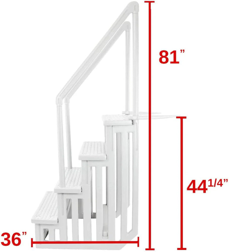 Select Anti-Slip in-Pool Steps, Gray, For Above Ground Swimming Pools, Can Mount To Decks 48 In. To 54 In. H, Safety Stairs Capacity Up To 300 Lbs