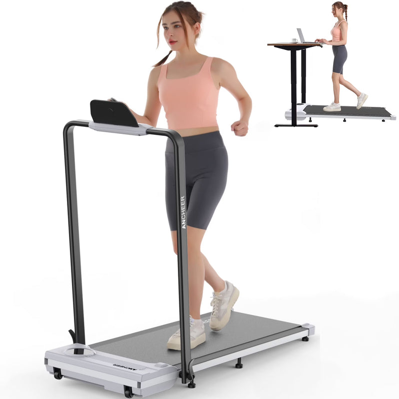 Ancheer Portable Folding Walking Pad 300lb, 7.5 MPH Under Desk Treadmill With Remote Control And LED Display