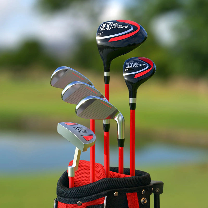 Pga Tour Right-Handed 10 Piece Kids Golf Club Stand Bag Set, Player Height 4'8, 5'2 In., Ages 8-12