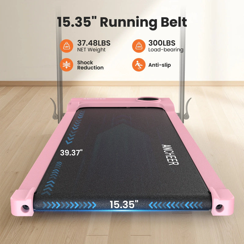 Ancheer Portable Folding Walking Pad 300lb, 7.5 MPH Under Desk Treadmill With Remote Control And LED Display