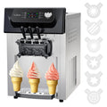 Garvee 2200W Commercial Ice Cream Machine, 3 Flavor Soft Serve Ice Cream Machine, 5.3-7.4 Gal/Hr, With LCD Touch Screen, Automatic Cleaning