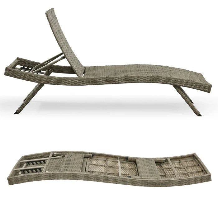 All Weather Wicker Chaise Lounge, Set Of 2