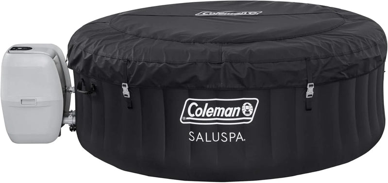 Coleman SaluSpa Miami AirJet 2 To 4 Person Round Inflatable Hot Tub Portable Outdoor Spa With 120 Soothing AirJets And Insulated Cover, Black