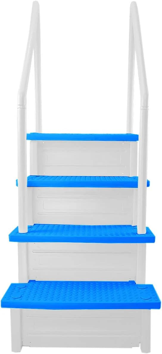 Select Anti-Slip in-Pool Steps, Gray, For Above Ground Swimming Pools, Can Mount To Decks 48 In. To 54 In. H, Safety Stairs Capacity Up To 300 Lbs