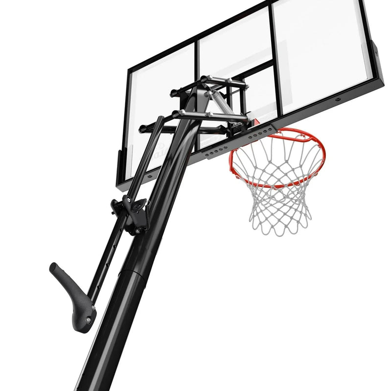Spalding 54-inch Shatterproof Polycarbonate Exacta Height Basketball Hoop System, Portable