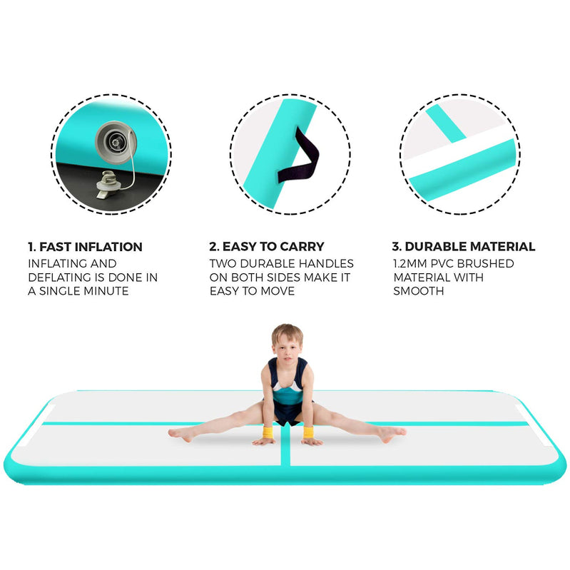 Fbsport Green 4m 1m 0.1m Inflatable Air Track Tumbling Gymnastic Mat Floor Home Training Yoga With Pump