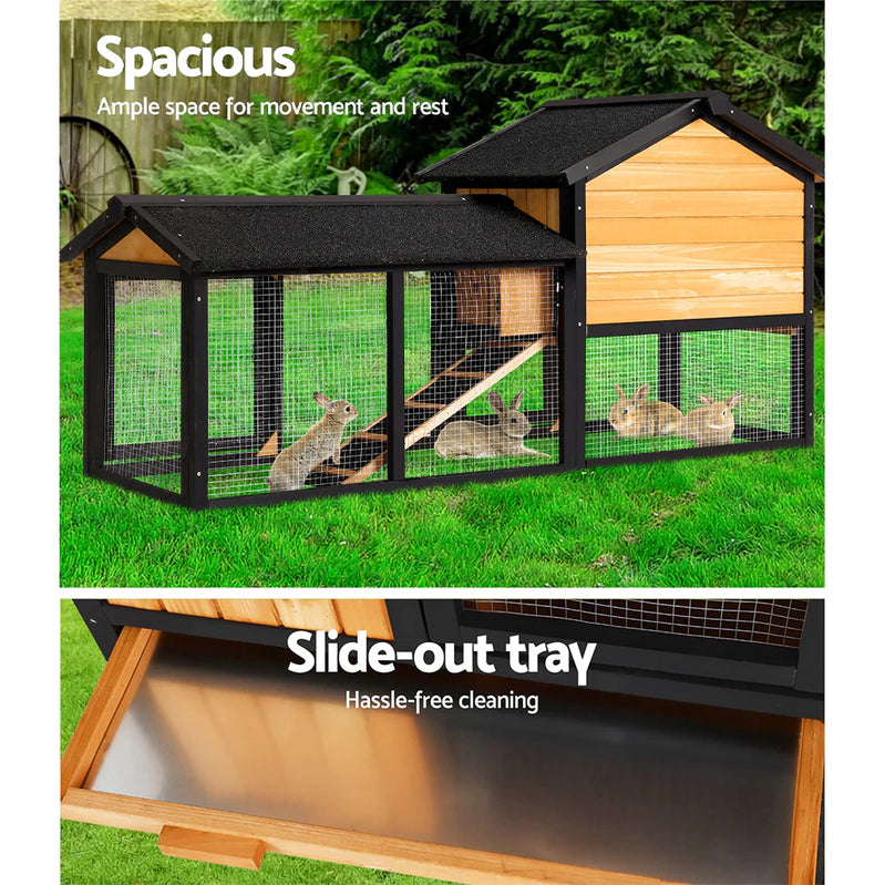 Extra Large Wooden Outdoor Chicken Coop Rabbit Hutch With Run- i.Pet