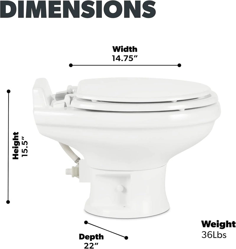 320 Series Standard Height RV Toilet, White