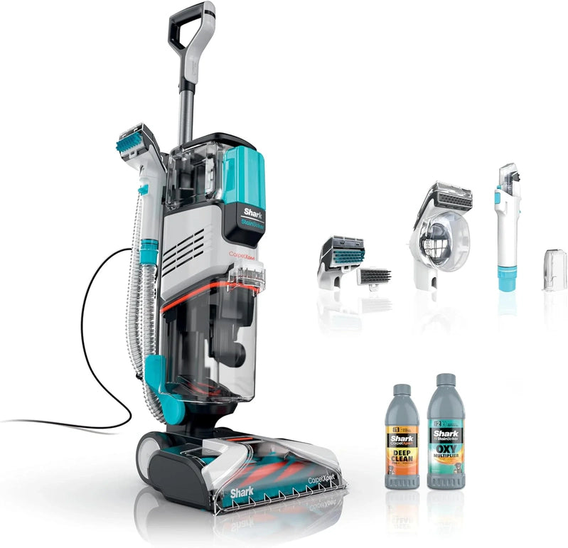 Shark CarpetXpert EX201 Carpet Cleaner, Cyan, Deep Cleaning With StainStriker, For Pets, Includes Spot And Stain Remover Tools