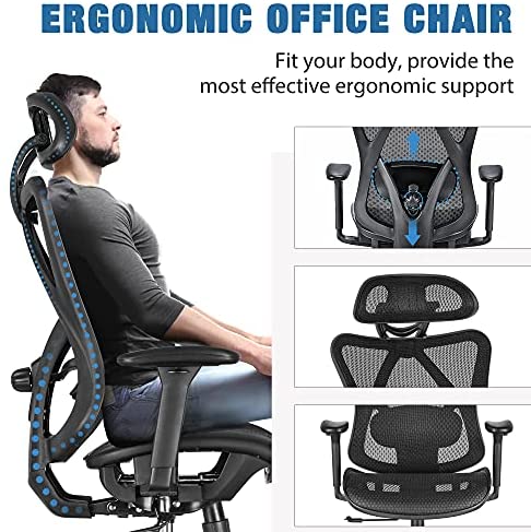 Sunnow Ergonomic Office Chair, Mesh Computer Desk Chair, High Back Executive Task Chair