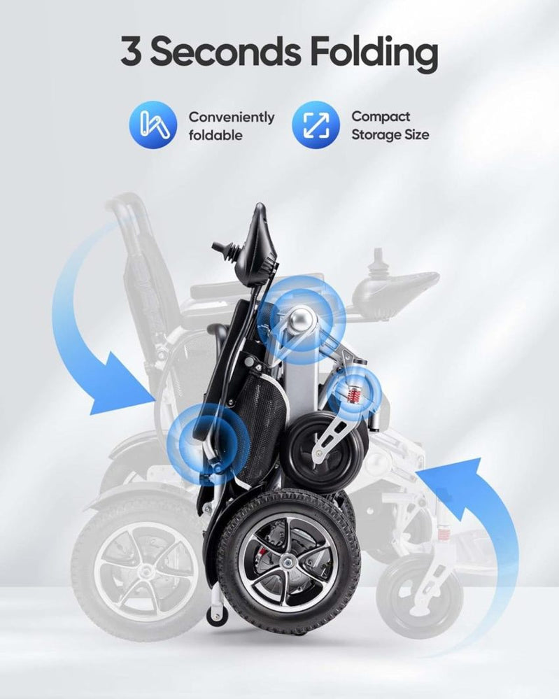Electric Wheelchair, 25 Miles Longer Range, Foldable Power Wheelchair For Adults Seniors, 500W Dual Motors