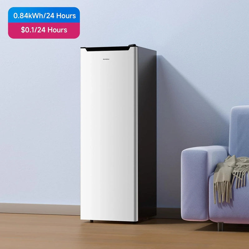 Bangson Upright Freezer, 7.0 Cu. Ft. Stand Up Freezer, Convertible Upright Freezer/Refrigerator, Single Door For Kitchen, Garage, Office