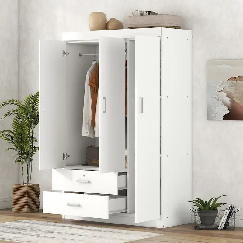 3-Door Wardrobe With 2 Drawers