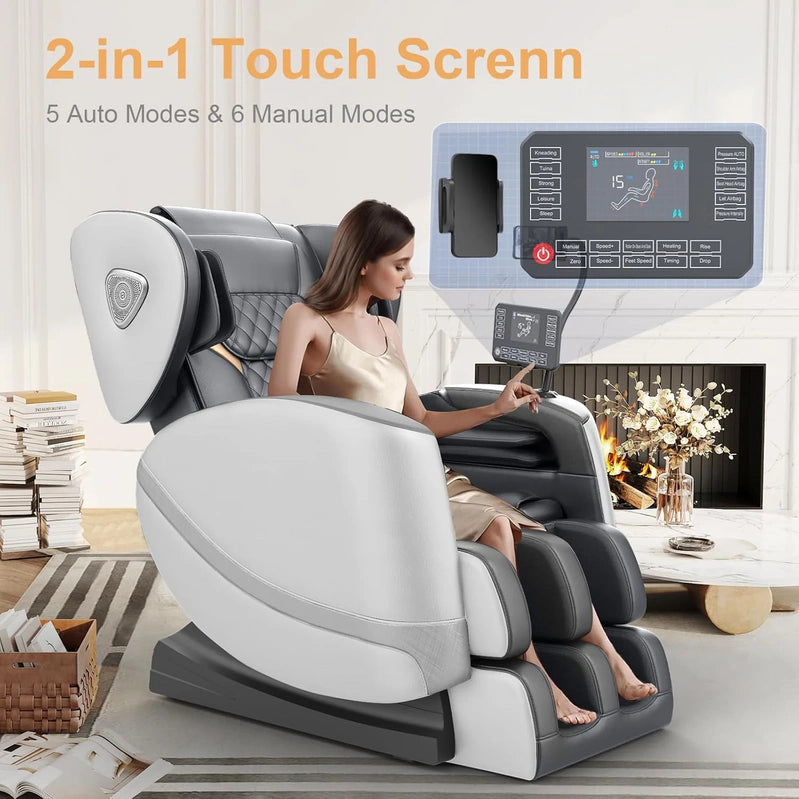 Massage Chair Full Body, Zero Gravity Massage Chair With 10 Fix Rollers, Heating, Foot Massage, Auto Modes, Bluetooth Speaker