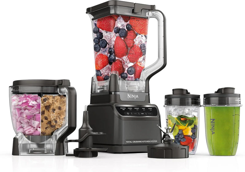 Ninja Mega Kitchen System, 1500-Watt, 72-Ounce Full-Size Blender And 8-Cup Food Processor With 2 16-Ounce To-Go Cups