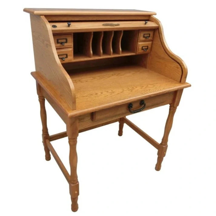 32 Mini Roll Top Desk w/USB Power Outlet, N/A