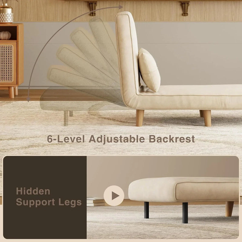 3-in-1 Sleeper Chair Bed Convertible Chair Bed Futon Sofa With Adjustable Backrest