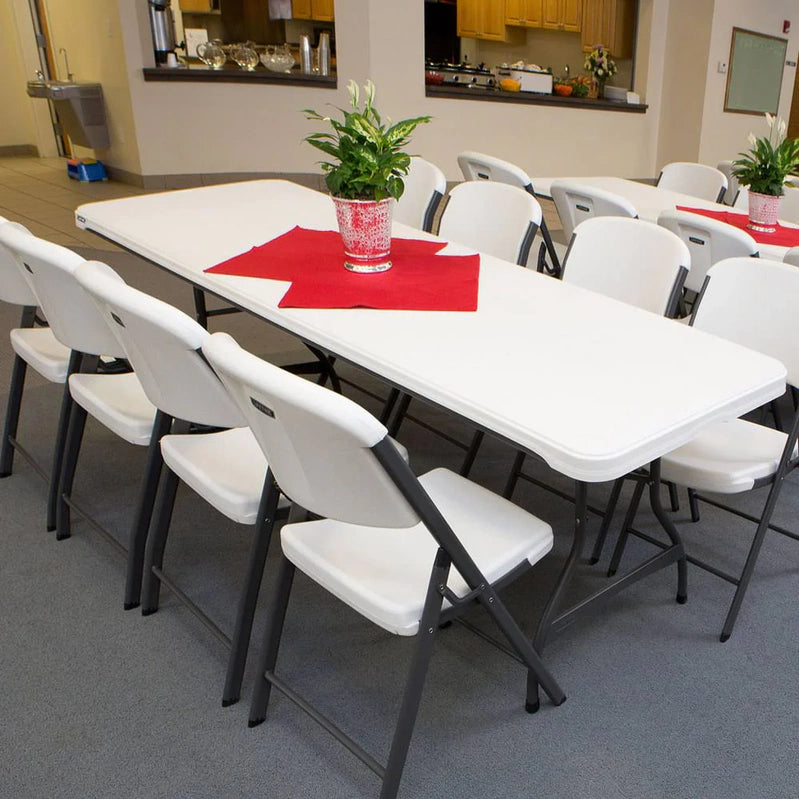 Lifetime 4-Pack Commercial Stacking 8 Ft. Folding Table, White, 80344