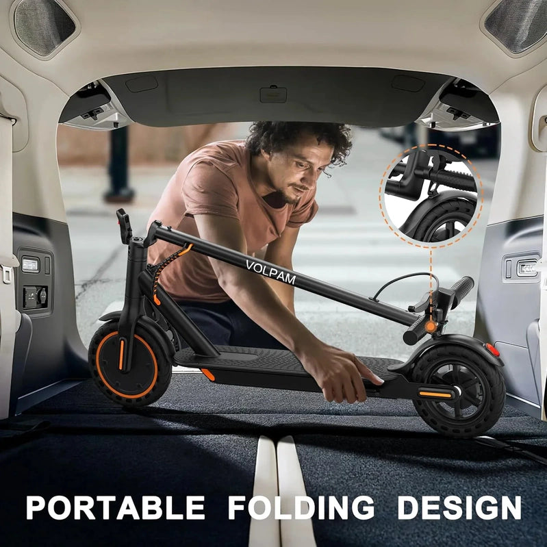 Electric Scooter, 350W/500W Powerful Motor, 8.5 In./10 In. Solid Rubber Tires, 19/22 Mph, 28/21/12 Mile Range, Dual Brakes