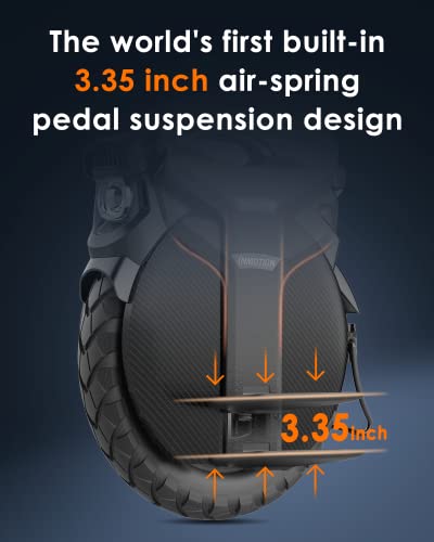 Inmotion V11 Electric Unicycle, 18 In. Self-Balancing Monowheel, Equipped With 3.35 In. Air Suspension