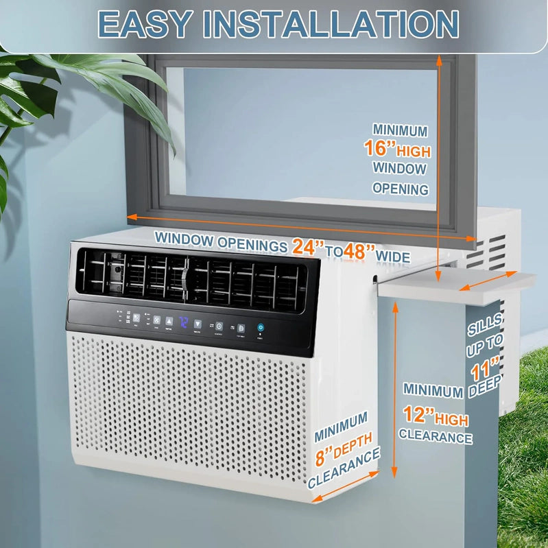 Antarctic Star 12,000 BTU U-Shaped Window Air Conditioner Unit Cools Up To 550 Sq. Ft. With 6 Modes 24H Timer, Ultra Quiet Window AC Units