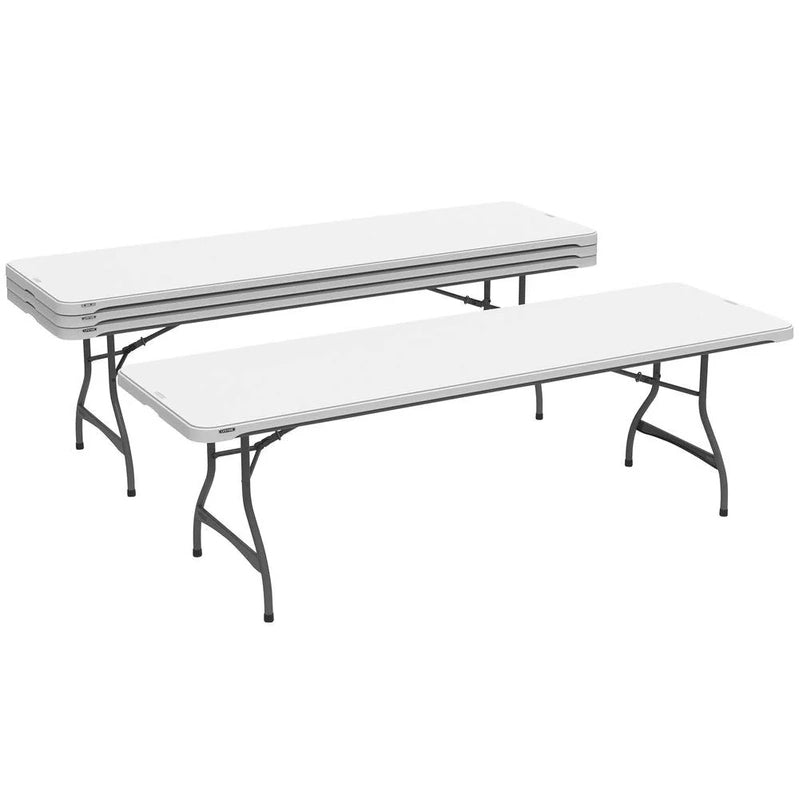 Lifetime 4-Pack Commercial Stacking 8 Ft. Folding Table, White, 80344